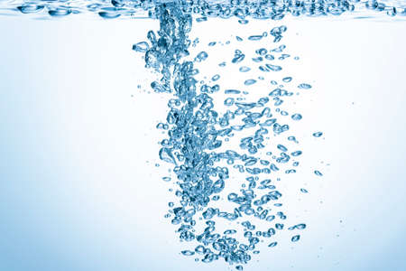 Underwater bubbles, light blue background