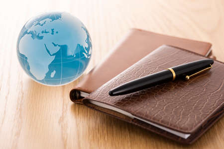 Schedule book and fountain pen.の写真素材