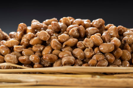Natto, Fermented soybeans, Japanese healthy traditional food.の写真素材
