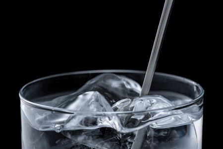 Japanese Shochu with water, on the rocks.