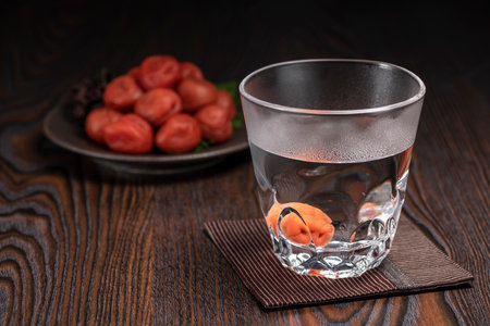 Hot water discount for shochu with umeboshiの写真素材
