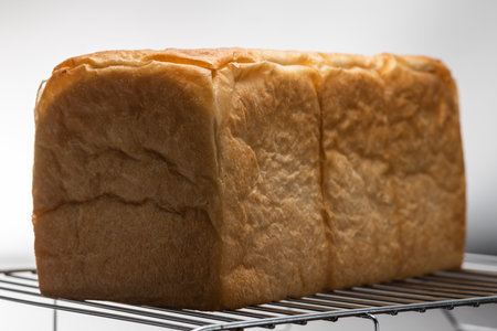 A loaf of bread on the tableの写真素材