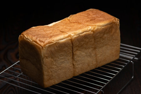 A loaf of bread on the tableの写真素材