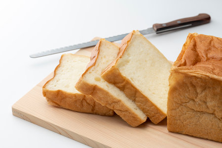 Sliced bread on the breakfast tableの写真素材