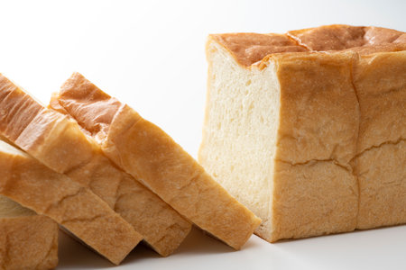 Sliced bread on the breakfast tableの写真素材