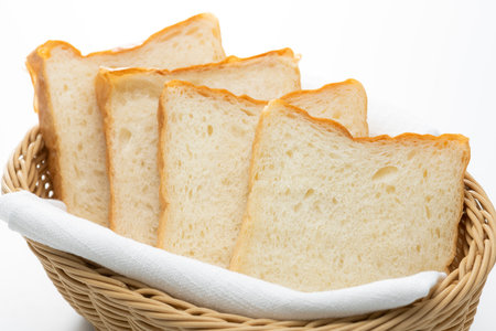 Sliced bread on the breakfast tableの写真素材