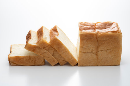 Sliced bread on the breakfast tableの写真素材