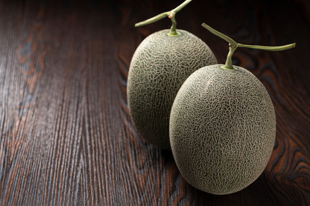 Close up of fresh green melonの写真素材