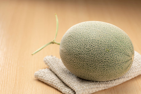 Close up of fresh green melonの写真素材