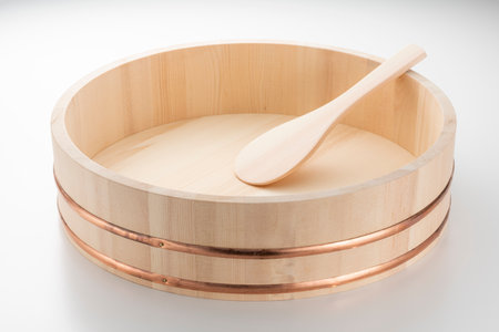 A sushi oke that makes vinegared rice for sushi.の写真素材