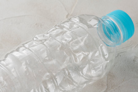Close up of empty beverage plastic bottlesの写真素材