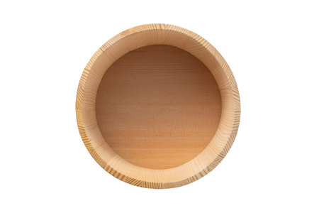 Japanese traditional wooden washbasin. Japanese hot springs.の写真素材