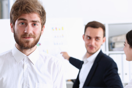 Training the employee with the help of third-party hired lecturers to help solve problems and responsibilitiesの写真素材