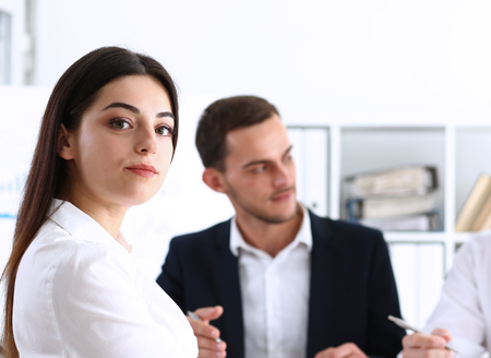 Training the employee with the help of third-party hired lecturers to help solve problems and responsibilitiesの写真素材