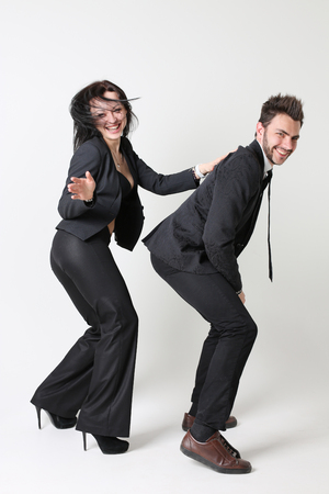 Fashion man and woman. The concept for a store of men's and women's clothingの写真素材