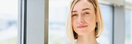 Blonde beauty business woman portrait lookの写真素材