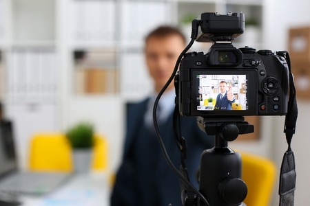 Male in suit and tie show confirm signの写真素材