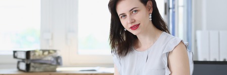 Beautiful smiling businesswoman portraitの写真素材