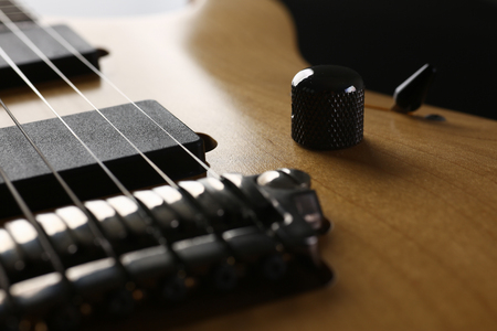 Classic shape wooden electric guitar with rosewood neckの写真素材