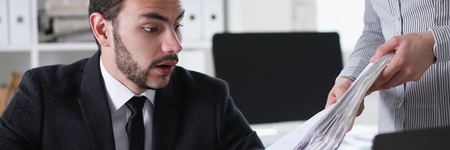 businessman have lot of work with documentsの写真素材