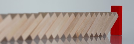 One red winner lottery wood block row