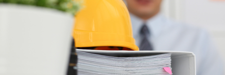 Businessman engeneer architect in officeの写真素材