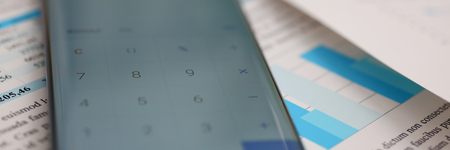 Smartphone calculator and financial statisticsの写真素材