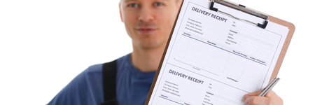 Specialist courier delivery service offers one personの写真素材