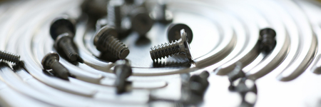 Small bolts removed macro in repair shop to restore