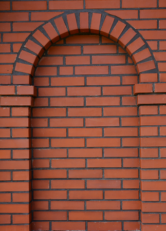 Red brick arch texture background.の写真素材