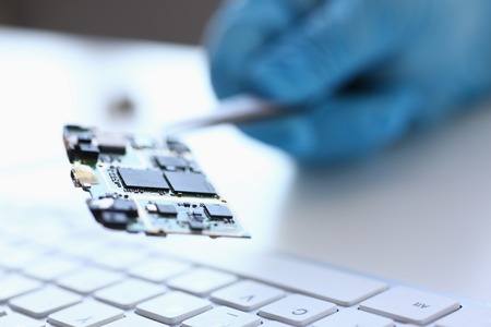 An employee of computer repair serviceの写真素材