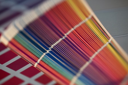 Color print of pantone statistics offset organization gives customer an orderの写真素材