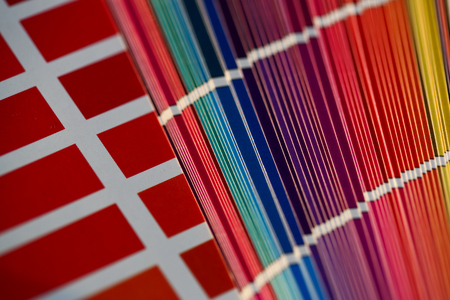 Color print of pantone statistics offset organization gives customer an orderの写真素材