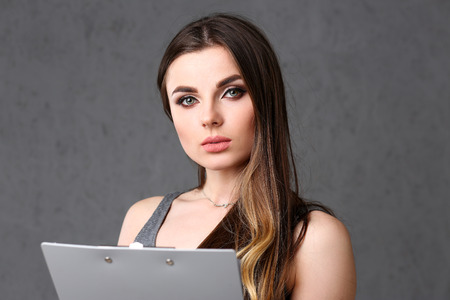 Beautiful european woman portraitの写真素材