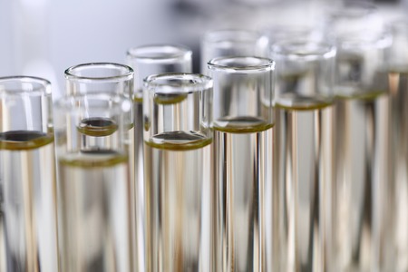 Yellow liquid spilled petrol additive innovative