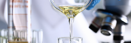 Yellow liquid spilled petrol additive innovative supply