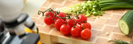 Microscope head on kitchen backgroundの写真素材