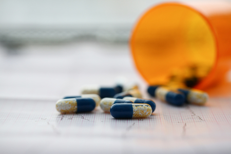 The capsule pill in a blister pack liesの写真素材
