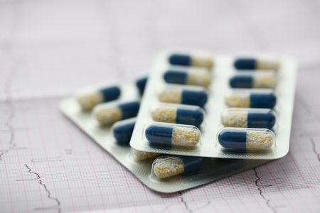 The capsule pill in a blister pack liesの写真素材