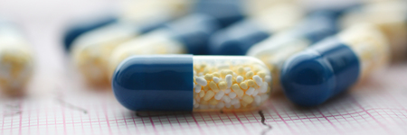 The capsule pill in a blister pack liesの写真素材