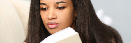 Young attractive black teenager girl lookの写真素材