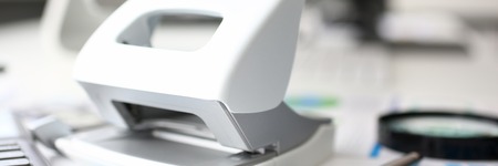 Composition of office worker items onの写真素材