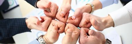 Group of people show OK or confirm with thumb