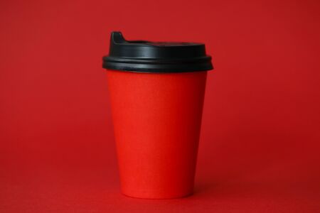 Red coffee cup abstract food background