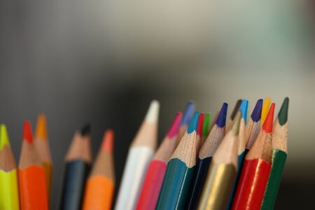 colored pencils many different opinions educational concept of studying fine artの写真素材