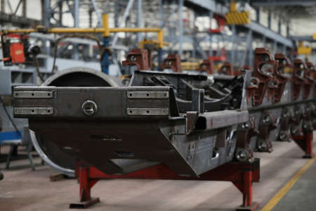 Industrial machine in the factory at metalworks. Industry and technology conceptの写真素材