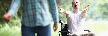 Girl abandoned boyfriend after car accident. Psychological support service concept. Social problem process.の写真素材