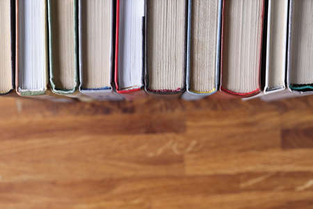 There are books in row on the shelf. Reading rooms in libraries concept concept
