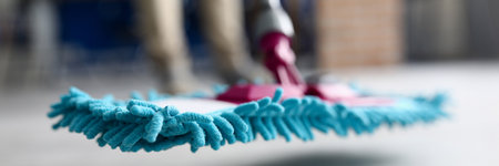 Close-up equipment for cleaning and disinfection of the floor. Order maid cleaning servicesの写真素材