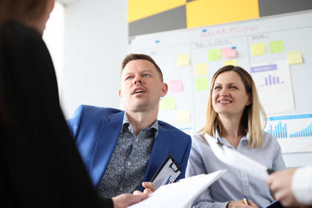 Business people communicate at developmental training in business promotion